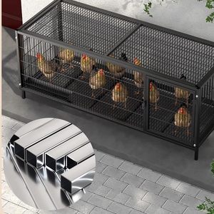 Cage rectangulaire d'extérieur en tube carré galvanisé pour poulets, petits animaux, oiseaux, installation facile, taille 130x58x62cm - Product Image 2