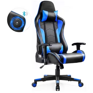 Grosir game kursi biru-Kursi Game dengan Speaker Balap, Kursi Gaming Gaming Chaise Gamer dengan Speaker Biru Murah