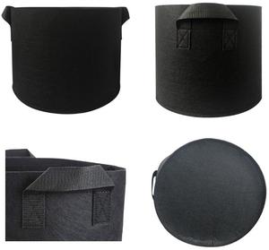 Bolsas de cultivo de macetas no tejidas de 1 a 1000 galones Bolsas de cultivo de plantas de fieltro de tela de aireación 3 5 7 10 15 20 25 30 60 65 75 300 gal - Product Image 5