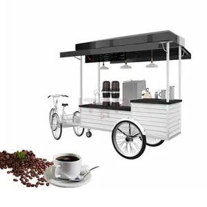 3 Rad Cargo Bike Street Food Lieferung Fahrrad Crêpe Trailer High Standard Eis Kaffee Push Cart Mit Display Gefrier schrank