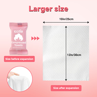 Serviette Compressée 100 PCS Mini Comprimés Jetables Portables pour le Visage en Coton Écologique pour le Voyage