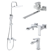 Robinet mural moderne en laiton chromé, mitigeur eau chaude et froide, ensemble de douche pour salle de bain