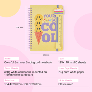 Unik thương hiệu đầy màu sắc mùa hè cuộn dây ràng buộc máy tính xách tay thân thiện với môi trường phim hoạt hình Bìa thiết kế giấy phép ban đầu giấy Nhật ký thành phần cuốn sách - Product Image 2