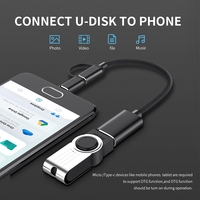 Kabel Adaptor OTG USB Mikro Tipe-C 2IN1 USB 3.0 Betina ke Tipe C Jantan Kabel Adaptor Konverter Kabel USB-C untuk Mobil MP4 Ponsel