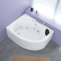 Vente en gros de baignoires triangulaires en acrylique de 95 cm de large, avec chauffage à température constante et technologie de pompe silencieuse, baignoire antidérapante