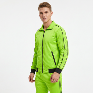 Conjunto Deportivo para Hombre, Manga Larga, Cuello Alto, Cierre con Cordón, Ligero, Invernal, Casual, Color Sólido, Transpirable, Calidad Premium - Product Image 2
