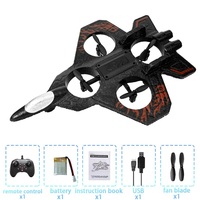 Avion télécommandé 2,4 GHz pour intérieur et extérieur, jouet volant en mousse EPP, chasseur RC avec lumières LED et maintien d'altitude