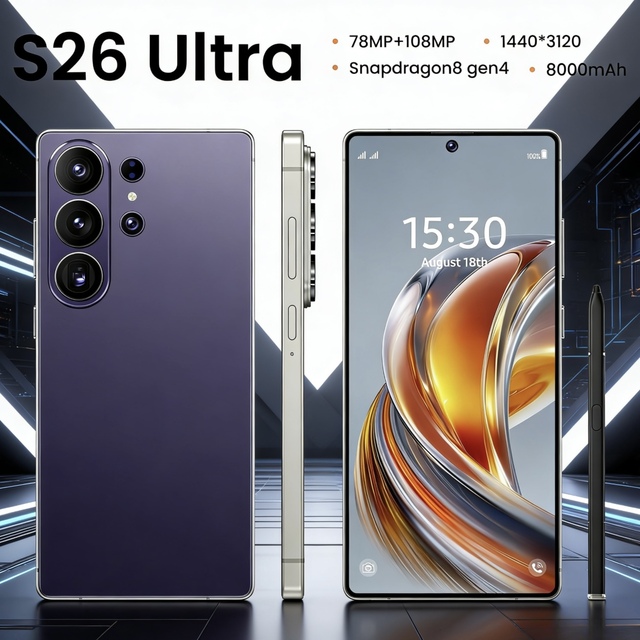 S26 Ultra 22GB+2TB Wholesale Rugged 5G Smartphone 7.3 inch 108MP Unclocked 8000mAh Battery Deca Core Android 15 Gaming Phones