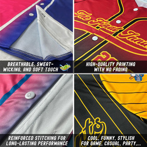 Vente en gros de maillots de baseball personnalisés de haute qualité pour hommes, uniformes, t-shirts respirants pour baseball et softball pour adultes et jeunes - Product Image 5
