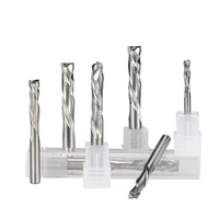 Pemotong penggilingan baja Tungsten bermata dua barang panas lintas batas untuk alat CNC pertukangan kayu Veneer pemotong halus kustom ODM
