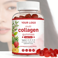 Gummies multi-collagène sans sucre en vrac, supplément de collagène OEM avec biotine pour la croissance des cheveux et des ongles