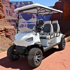 Carrito de golf elevado y duradero con faros LED brillantes para el transporte de huéspedes en el área panorámica del manor - Product Image 6