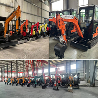 Mini-excavatrice de 3 tonnes avec moteur ISO CE et Euro 5 EPA, ripper, pince, lame niveleuse, fourche à palettes, attache-coupleur pour excavatrice