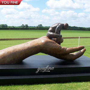 YOUFINE Scultura Personalizzata per Decorazione Esterna, Opera d'Arte di Grandi Dimensioni, <span class=keywords><strong>Statua</strong></span> Astratta in Bronzo della Mano di Dio, <span class=keywords><strong>Statua</strong></span> di <span class=keywords><strong>Uomo</strong></span> Seduto con Mano - Product Image 3