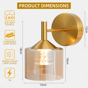 Nordic Creative American Living Room and Bedroom Indoor Glass Wall Lamp Corridor Aisle Lamp <b>Bathroom</b> Vanity <b>Lights</b> <b>For</b> Hotel - Product Image 3