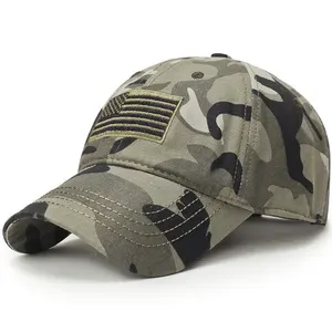 6 панелей вышивка хлопок шляпа тактический камуфляж США флаг бейсболка