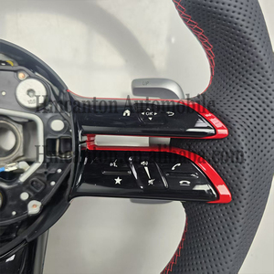 Nouveau produit : Volant perforé en cuir et fibre de carbone pour Mercedes Benz W177 W213 W204 C257 AMG - Product Image 3