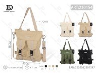 Bolso de lona con correas dobles para los hombros, diseño tres en uno para mujer, estilo minimalista, uso en todas las estaciones - Product Image 1