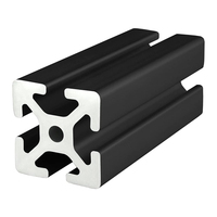 Le revêtement en aluminium fait sur commande de poudre noire d'extrusion de 6m/fente 4040 T d'anodisation a expulsé section en aluminium industrielle de profil