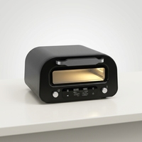 Four à pizza tout-en-un en acier inoxydable sans fumée de 1800 W pour intérieur, 12 pouces, 750 ℉   Appareil électroménager électrique avec 6 styles prédéfinis