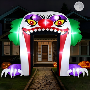 Arche gonflable de Halloween, château gonflable, décoration fantôme effrayant et citrouille, lumières LED, écran de 5m, ventilateur intégré, pour événements extérieurs et <span class=keywords><strong>jardin</strong></span> - Product Image 4
