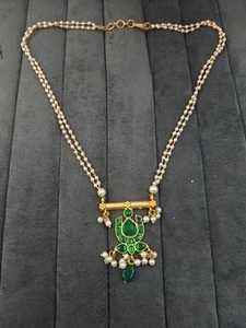 Collier Moissanite Kundan combinaison costume couleur assortie collier de mariage avec boucles d'oreilles - Product Image 2