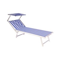 Nouveau design de lit de plage pliant portable en aluminium avec dossier réglable et pare-soleil détachable pour le camping en plein air