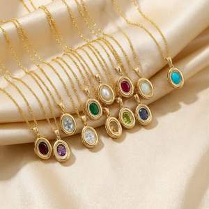 สร้อยคอเปิดได้ MECYLIFE เครื่องประดับทองแดงสไตล์พังก์ จี้หินประจำเดือนเกิด ของขวัญวันหยุดสุดเก๋ สร้างสรรค์ได้ตามต้องการ - Product Image 2