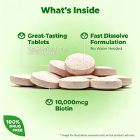 Tabletas de Biotina con Complejo Vitamínico B, Fabricación por Contrato, Probadas por Terceros, OEM