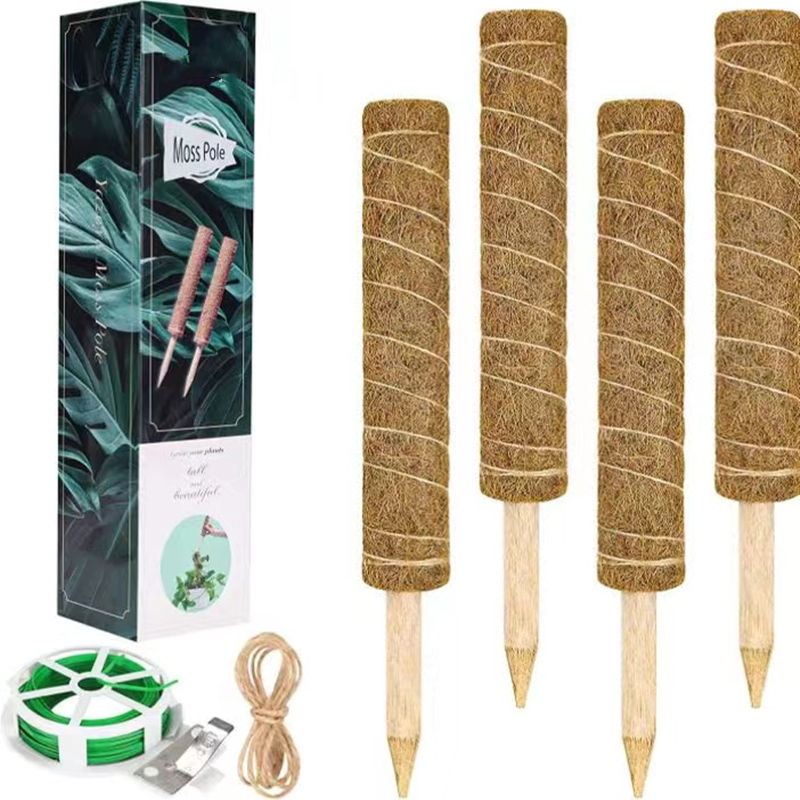 Настраиваемый Моховой полюс около 52 дюймов, Моховой полюс, используемый для поддержки растений, Кокосовая раковина, тотемный Полюс