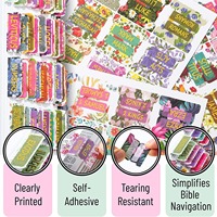 Onglets bibliques laminés Onglets vierges pour femmes hommes Onglets bibliques pour étude Fleur Coeur Terre Ancien et Nouveau Testament Imperméable Durable