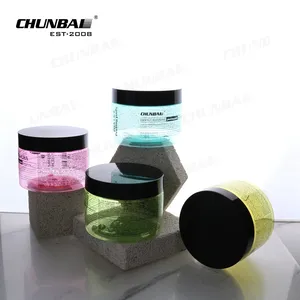 Custom Empty 16oz Cosmetic Round Lotion Jar Clear Pet Cream 8oz Plastic Jars With Lids For Skin Cream
