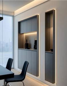 Meubles de salon modernes et minimalistes placés contre le mur, armoires de salle à manger et armoires gain de place - Product Image 6