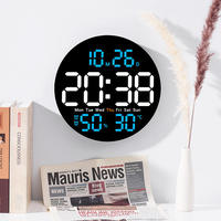 YIZHI jam dinding Digital LED, jam dinding meja Digital dengan pengendali jarak jauh, kecerahan, dapat disesuaikan, waktu untuk dekorasi rumah