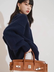 Áo len cao cấp sang trọng chất liệu cashmere nữ tay dài cổ tròn dáng rộng bán buôn - Product Image 4