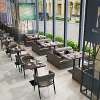 Chaise de salle à manger de style industriel canapé de stand de bar commercial canapé thème restaurant table et chaise combinaison