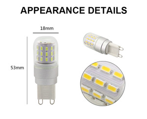 Bombilla LED <span class=keywords><strong>G9</strong></span> Tipo Maíz 12V 24V 110V 220V 3W <span class=keywords><strong>5W</strong></span> Sin Parpadeo para Lámparas de Araña - Product Image 5