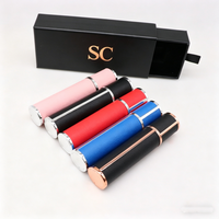 Flacon vaporisateur de parfum rechargeable de 10 ml, vaporisateur de parfum de voyage en cuir noir de luxe avec boîte cadeau, logo personnalisé