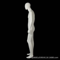 Mannequin Homme Entier en FRP avec Tête, Blanc Mat, Présentoir de Simulation Corporelle pour Magasins de Vêtements Masculins
