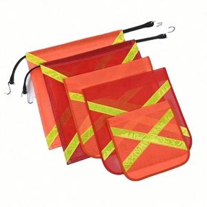 ธงเตือนสำหรับรถบรรทุก รถจักรยานยนต์ รถพ่วง ผ้า PVC กันน้ำ สีส้ม สำหรับใช้งานกลางแจ้ง พร้อมแถบสะท้อนแสง - Product Image 1