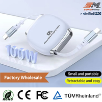 Câble de charge rapide rétractable USB C 240W, chargeur magnétique pour voiture, cordon de données, accessoire de téléphone OEM