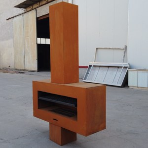 Chimenea Moderna <span class=keywords><strong>de</strong></span> Acero Corten para Exteriores, con Diseño Metálico y Quema <span class=keywords><strong>de</strong></span> <span class=keywords><strong>Leña</strong></span> - Product Image 6