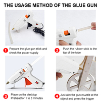 Mini pistolet à colle chaude électrique 60W à préchauffage rapide pour réparations domestiques, loisirs créatifs, bricolage et décorations de fêtes
