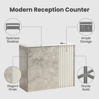Comptoir de réception moderne en marbre, robuste et résistant à l'usure, comptoir de caisse facile à nettoyer, table d'accueil pour hôtel