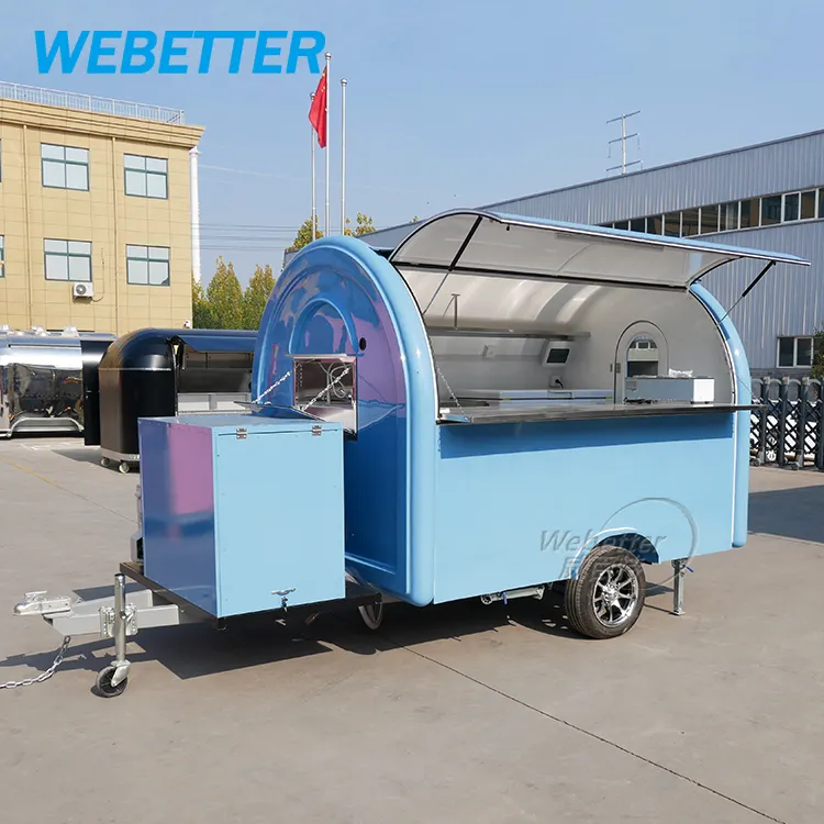 WEBETTER Bunte Straße Mobile Fast Food Cart Hot Dog Food Trailer Mini Kaffee Food Truck