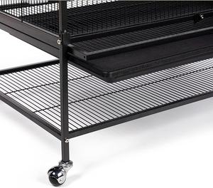 Kandang Burung Besi Tempa dengan Dudukan, Kandang Burung Hitam, 31-Inci kali 20-1/2-Inci kali 53-Inci, Rumah untuk Beberapa Parkit - Product Image 5