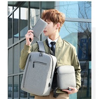 Nouveau design, sac à dos scolaire Oxford imperméable antivol de haute qualité, ensemble 3-en-1 avec compartiment pour ordinateur et fermeture éclair simple