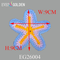 EG26004 9X9CM Étoiles de mer au crochet faites à la main, patchs en dentelle à coudre pour chapeaux de bébé et accessoires vestimentaires, en feutre non tissé
