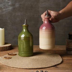 OEM ODM Nuovo Dispenser Creativo <span class=keywords><strong>in</strong></span> <span class=keywords><strong>Ceramica</strong></span> con Smalto Reattivo per Olio d'Oliva, Bottiglia Personalizzata Retrò per Salsa di Soia, Bottiglia <span class=keywords><strong>in</strong></span> <span class=keywords><strong>Ceramica</strong></span> per Aceto - Product Image 4