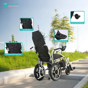 MDKハイバック電動リクライニング車椅子折りたたみ式携帯用電動モビリティスクーター金属フレーム高齢者向け1年保証 - Product Image 2